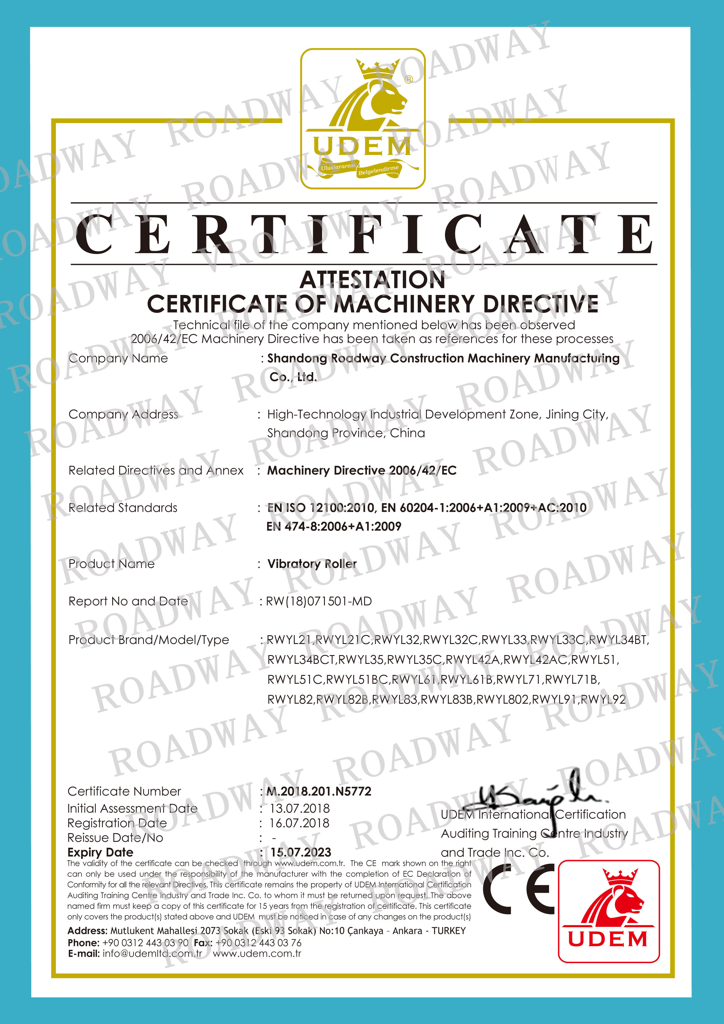 Road roller CE-watermark small