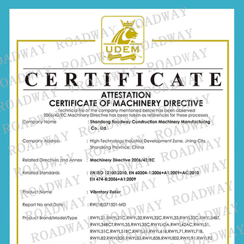 Congratulations to our company's road rollers passed the European CE safety certification